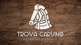 TROYA CARVING - El Yapımı Ağaç Oymacılığı Logo Tasarımı
