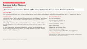 Espresso Makinesi – E-ticaret Ürün Açıklaması