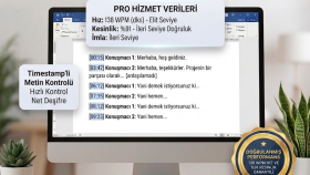 138 WPM hızla ses ve video kayıtlarınızı deşifre edebilirim