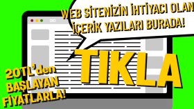 Websitesi İçerik Yazı Reklam-Banner