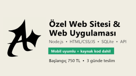 Node.js ile özel web sitesi ve web uygulaması geliştiririm