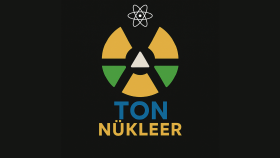 Nükleer enerji şirketi konsept logo 