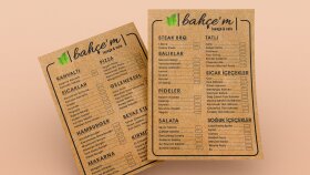 Bahçem (Kraft Kağıdı) Menü Tasarımı