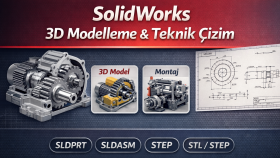 SolidWorks ile üretime uygun 3D CAD tasarım yaparım