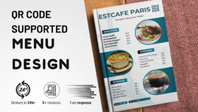 QR kod sistemiyle desteklenen restoran menüsü tasarlarım