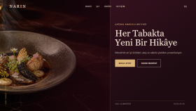 NARIN — Fine Dining Restoran Web Sitesi Konsepti