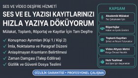 ses kayıtlarınızı hatasız bir şekilde yazıya dökerim