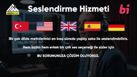 yapay zeka ile birçok dilde seslendirme yapabilirim