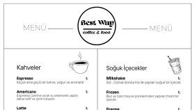Kafe için menü tasarımı