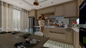 İç Mimari - Mutfak Tasarımı Render & Teknik çizim