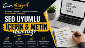 SEO uyumlu ve istediğiniz içerik çeşidine metin yazabilirim