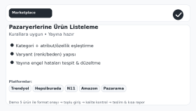 tüm pazaryerlerine ürün listeleme ve veri girişi yaparım