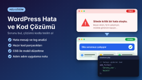 WordPress hata ve sorunlarınıza çözüm kodu yazarım