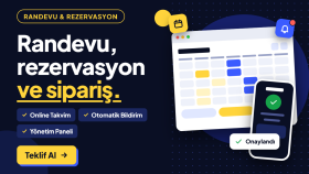size randevu, rezervasyon ve sipariş sistemi kurabilirim