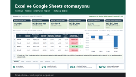 Excel ve Google Sheets'te formül, makro ve otomasyon yaparım