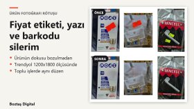 Ürün fotoğrafından fiyat etiketi silme (Trendyol)