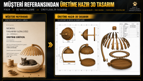 Fotoğraftan Üretime Hazır Kedi Yatağı Tasarımı