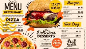 Restaurantın etkileyici tanıtımı için broşür tasarımı   