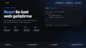 react ve next.js ile özel kodlanmış web sitesi geliştiririm