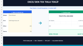 Excel fiyat listenizi PDF teklif sistemine dönüştürürüm
