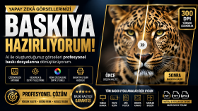 yapay zeka ürettiği görselleri baskıya uygun hazırlarım