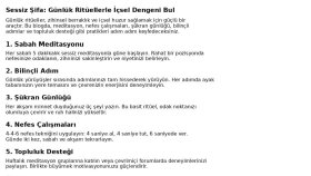 Sessiz Şifa: Günlük Ritüellerle İçsel Dengeni Bul
