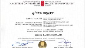 Hacettepe Üniver. İngilizce Mütercim ve Tercümanlık Diploma