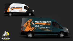 Makine Kapında araç giydirme çalışması