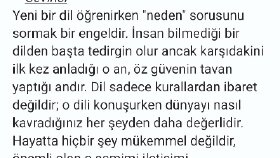 Dil Öğreniminde Öz Güven ve Anlamanın Sevinci