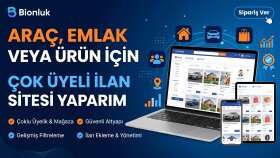 araç, emlak veya ürün için çok üyeli ilan sitesi yaparım
