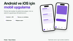 Android ve iOS için mobil uygulama geliştiririm