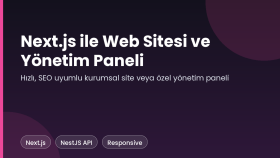 Next.js ile modern web siteniz ve panelinizi geliştireceğim