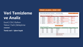 Excel ve CSV verilerinizi temizleyip rapor hazırlarım