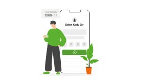 Gelen kodu gir ekranı için illüstrasyon çalışması
