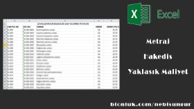 REF35 - Excel, Hakediş, Metraj, Maliyet İşleri
