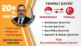 Endonezce-Türkçe çift yönlü yeminli çeviri yapıyorum