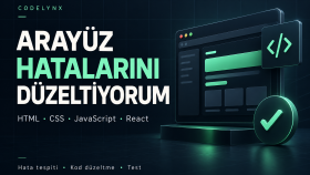 HTML CSS ve React arayüz hatalarını düzeltirim