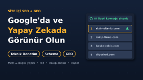 sitenizi google ve yapay zekada üst sıralara taşırım