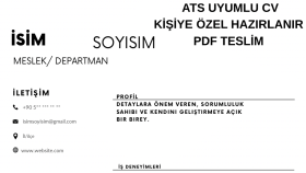 profesyonel ve ATS uyumlu CV (özgeçmiş) tasarımlar yapıyorum