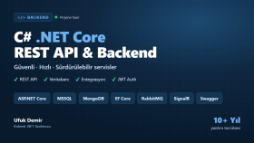 c# .net core ile rest api ve backend servis geliştiririm
