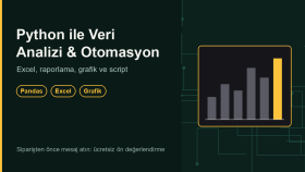 Python ile veri analizi, grafik ve Excel otomasyonu yaparım