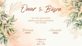 Onur&Büşra Davetiye Tasarımı 
