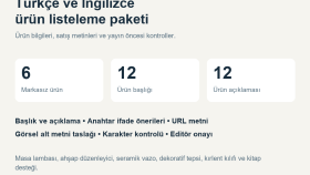 Türkçe ve İngilizce E-ticaret Ürün Listeleme Paketi