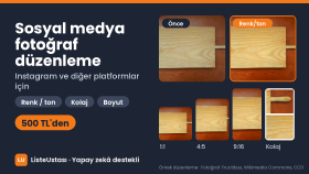 Instagram ve sosyal medya fotoğraflarınızı düzenlerim