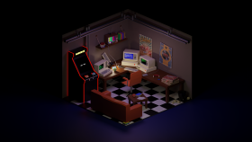 80's study room