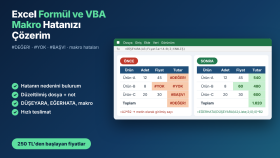 Excel formül ve VBA makro hatanızı hızlıca çözerim