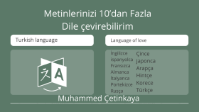 metinlerinizi ve yazılarınızı  ondan fazla dile çeviririm