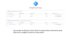 Tag Manager Kurulumu