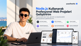 node.js kullanarak profesyonel web projeleri geliştiririm