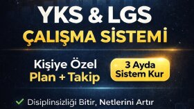 YKS ve LGS için kişiye özel plan ve takip hazırlarım